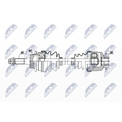 Imagen de NTY NPW MZ 072 Árbol de transmisión Eje delantero, izquierda 510 Caja cambios manual FORD: Ranger Mk2
