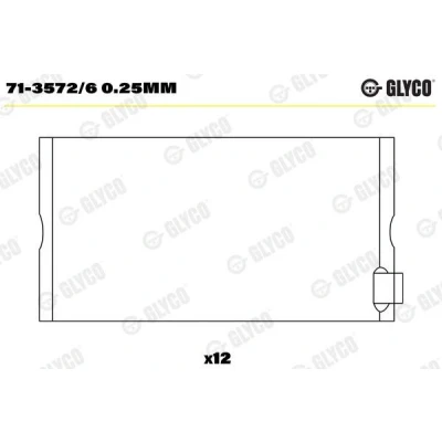 Imagen de Cojinete de biela GLYCO 71 3572/6 0.25mm