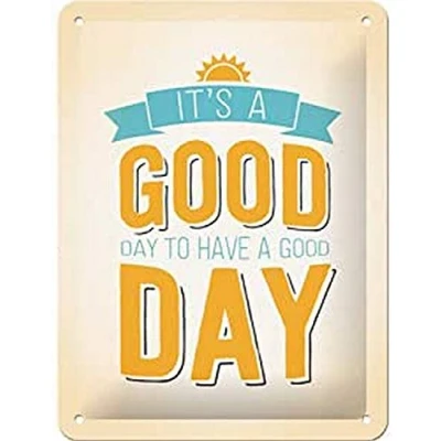 Imagen de Nostalgic Art Cartel de Chapa Retro It`s a Good Day Idea Regalo para los Fans la Nostalgia, metálico, Diseño Vintage Decorativo, 15 x 20 cm