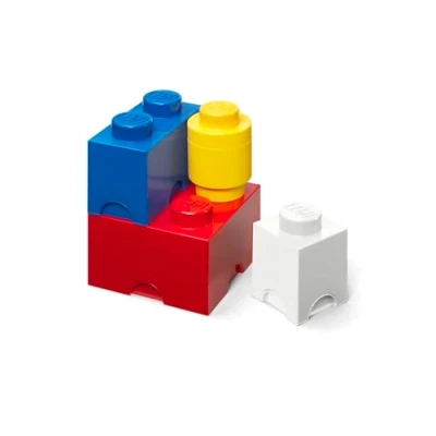 Imagen de Room Copenhagen 40150001 Multipack de Ladrillos Almacenamiento Lego, Largo. Cajas almacenaje apilables. Conjunto 4 Piezas, Multicolor, 0 cm,