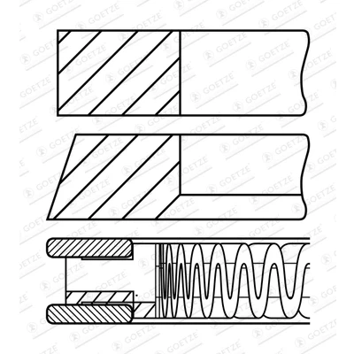 Imagen de GOETZE ENGINE 08 438400 00 Juego de Segmentos Pistón 94 TOYOTA: Land Cruiser Prado 120, RAV4 III SUV, 150