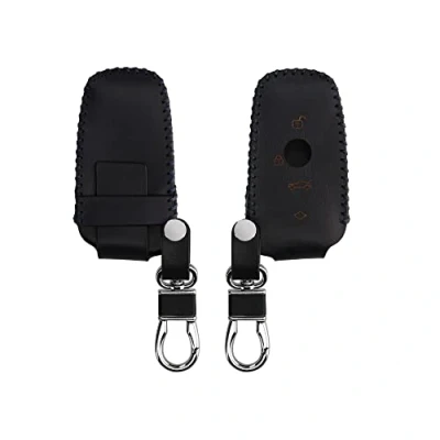 Imagen de kwmobile Carcasa Compatible con Llavero de BMW Llave Coche Control Remoto 3 Botones (Solo Keyless Go) Funda para Mando Cuero Azul Oscuro