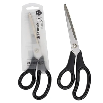 Imagen de KORBOND 1 Tijeras de Costura precisión Profesionales, Mango Suave, para Tela, Papel o Manualidades, Zurdos y diestros, 22 cm