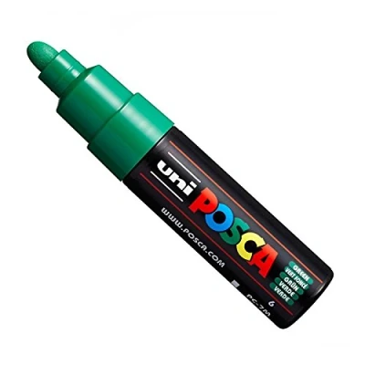 Imagen de Uni Posca PC 7M Rotuladores de pintura (tamaño grande, 4,5 a 5,5 mm, 15 colores) verde
