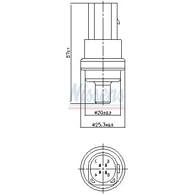 Imagen de Sensor, temperatura del refrigerante NISSENS 207009