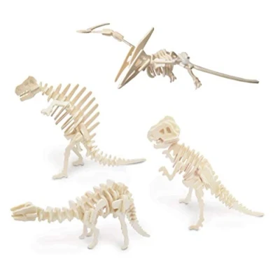 Imagen de Quay Conjunto de los Dinosaurios 4 artesanía en Madera Kit construcción FSC
