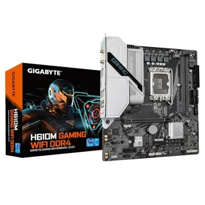 Imagen de Gigabyte Placa Base H610M Gaming WF DDR4, Compatible con CPU Intel Core 14ª, VRM Digital híbrido 6+1+1, DDR4 de hasta 3200 MHz, 2 PCIe 3.0 M.2, Wi Fi 802.11ac, GbE LAN, USB 3.2 Gen 1