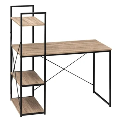 Imagen de Mesa escritorio con estantería 3 estantes acero industrial