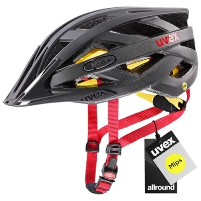 Imagen de uvex i vo cc MIPS, casco todoterreno ligero unisex, sistema luz LED opcional, titan, red matt, 52 57 cm
