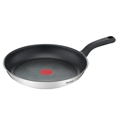 Imagen de Tefal Comfort Max Sartén 30 cm antiadherente, acero inoxidable 18/10, Thermo Spot, base gruesa, cocinado homogéneo, mango ergonómico fresco, saltea, recetas asiáticas, apto todas cocinas