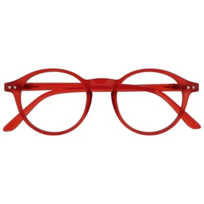 Imagen de OPULIZE REY Gafas de Lectura Montura Redonda Retro Rojo Mate Hombre Mujer Bisagras Muelle R56 Z +3.50
