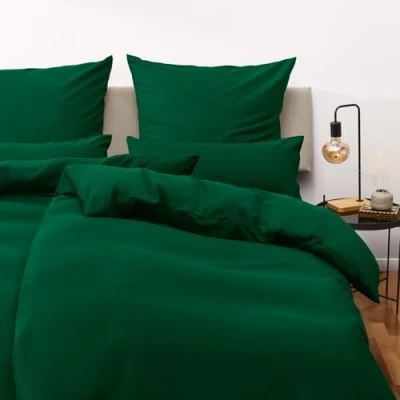 Imagen de Blumtal Juego de Funda Nordica Cama 90 Microfibra Edredon 155x220 y Almohada 70x40, Certificado Oeko Tex, Muy Suave Transpirable Verde Oscuro