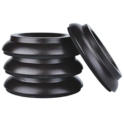 Imagen de KingPoint Juego de 4 almohadillas protección para patas piano, madera dura, color marrón