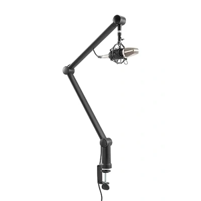 Imagen de RICOO Soporte de Micrófono MS061, Brazo 360 Giratorio con Doble Suspensión, Apto para Diversos Micrófonos y Poppfilter, Ideal Grabaciones Transmisiones en Vivo