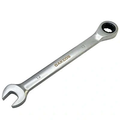 Imagen de DAKCOS Llave combinada de carraca 13mm fija con trinquete en Cr V acabado cromado mate