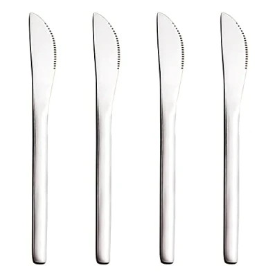 Imagen de VANRA juego de cuchillos postre acero inoxidable 5.8 pulgadas, 4 piezas, cuchillo cena para niños, aperitivo, frutas, aperitivos, servir cuchillos, cubiertos pequeños
