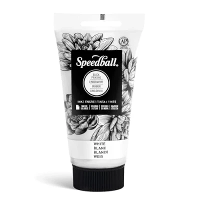Imagen de Speedball 003503 Bloque de Tinta soluble en Agua 75 CC, Color Blanco, 2.5 Ounce Tube