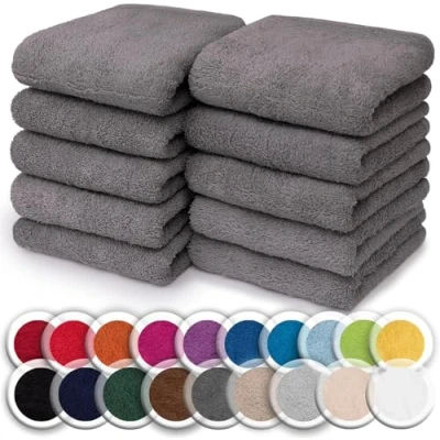 Imagen de NatureMark Paquete de 10 paños Lavado 100% algodón, Tejido Rizo 30 x cm, Toallas pequeñas en Unidades. Color: Azul Claro