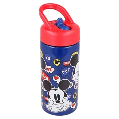 Imagen de Botella de agua deportiva con pajita y asa incorporada 410 ml Mickey Mouse