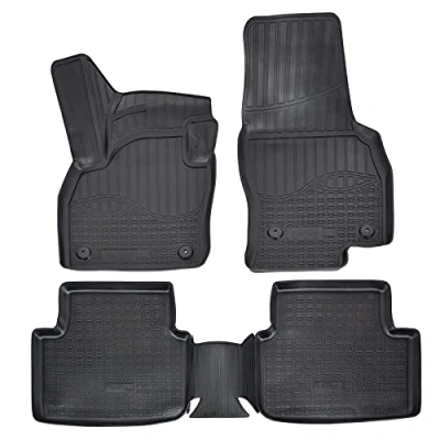 Imagen de J&amp;J AUTOMOTIVE Alfombrillas de Goma 3D para Coche, compatibles con Kamiq a Partir 2019, Ajuste Individual Borde Alto Aprox. 4 5 cm, Todo Clima, Piezas