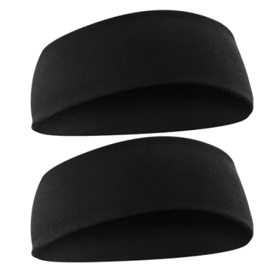 Imagen de 2 Piezas Diadema Negra Diademas Elásticas Antideslizantes, a Prueba de Sudor, Deportivas para Yoga, Correr, Fútbol, ​​Ejercicio, Fitness, Mujeres, Hombres