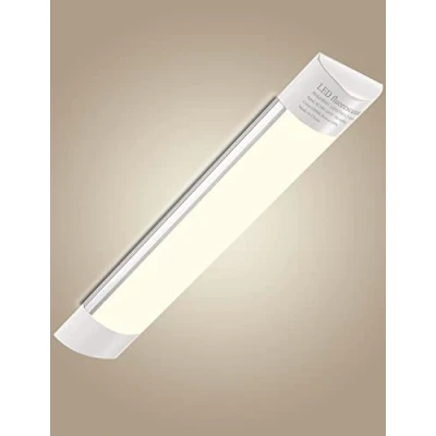 Imagen de Sararoom Pantalla LED Tubo Integrado 30CM 10W 1200LM Luminaria LED, Luz Blanco cálido 3000K Lamparas Techo, Ángulo de haz 130 Regleta Batten Light Para Barra Cocina Oficina Hogar Fábrica