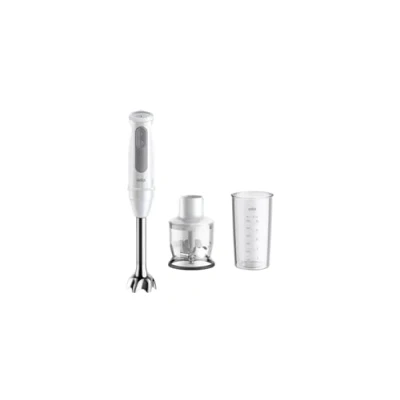 Imagen de Braun Batidora de mano MultiQuick 5 MQ50201M, tecnología PowerBell Plus, 21 niveles velocidad+turbo, EasyClick System mango acero inoxidable, picadora 350 ml y vaso 600 ml, 1000 W,