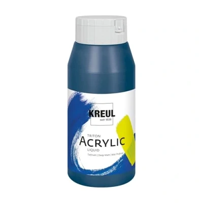 Imagen de KREUL 17037 Solo Goya Triton acrílica Azul cerúleo, Bote 750 ml, Secado rápido y Mate, Pintura al Agua, Calidad de Estudio, versátil, Buen Poder cubriente, Blue,
