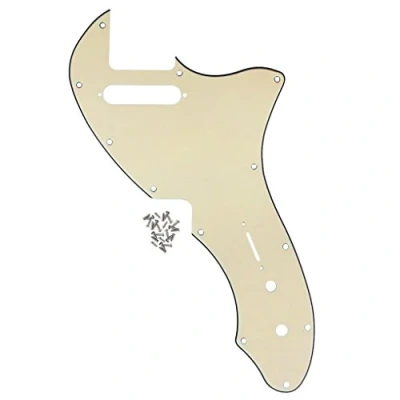 Imagen de IKN Placa de rasguño estilo reedición golpeador TL Thinline 12 orificios para tornillos, compatible con TE 69 RI USA, fabricado en EE. UU., Crema 3 capas