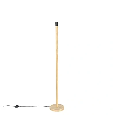 Imagen de Qazqa rústico Lámpara de pie rural madera sin pantalla Mels Redonda Adecuado para LED Max. 1 x 40 Watt