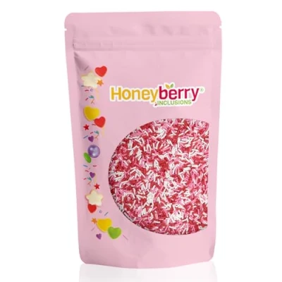 Imagen de HONEYBERRY INCLUSIONS Chispas de azúcar para San Valentín, 200 g, comestibles, primera calidad, decoración fideos hornear, decoraciones cupcakes y pasteles