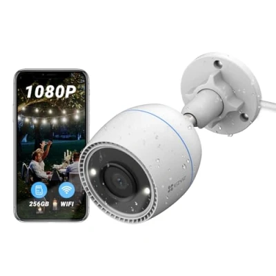 Imagen de EZVIZ Camara de Vigilancia Exterior 1080P Cámara WiFi Seguridad, C3TN Color Visión Nocturna, Detección Movimiento y Alerta Instantánea, Defensa Activa, H.265, Compatible con Alexa, IP67