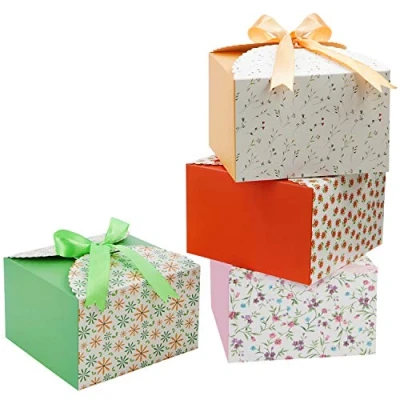 Imagen de Belle Vous Pack de 20 Set Cajitas Regalo Borde con Ondas Cajas Cuadradas Cinta 14,7 x 9,4 cm para Regalos Boda, Fiestas, Jabón Casero y Dulces Chuches