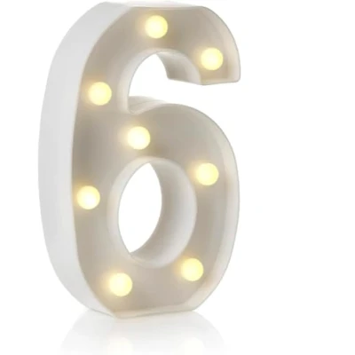 Imagen de Letrero LED de letras y números del alfabeto, lámpara decorativa para el hogar, fiesta cumpleaños, eventos, luces nocturnas, 22 cm (6)