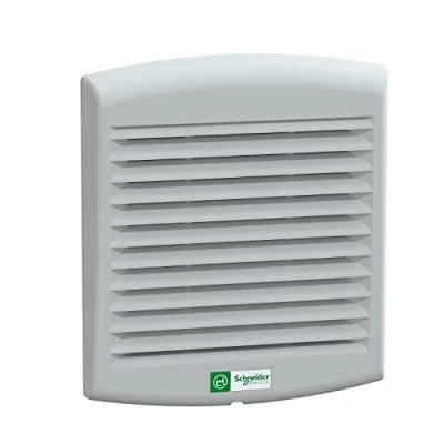Imagen de Schneider Electric NSYCVF85M230PF Ventilador Forzado ClimaSys, IP54, 85 m3/h, 230 V, con Rejilla, Salida y Filtro G2, Gris