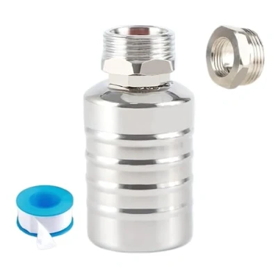 Imagen de Válvula de Flotador Automática, 1 Pulgada con Entrada Superior. Control del Nivel Agua para Piscina, Tanque Agua. Llenado Automátco. Ácero Inoxidable 304.