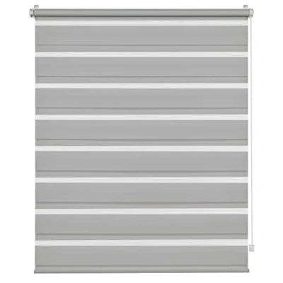 Imagen de Deco Company Estor enrollable Duo, doble, Instalación en la ventana sin taladrar, Todas las piezas de montaje incluidas, Poliéster, 45 x 150 cm, Blanco