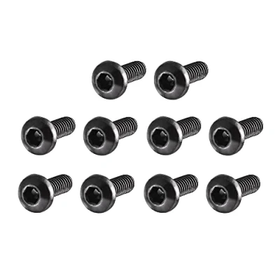Imagen de sourcing map sourcingmap® M2x6mm rosca 10,9 de aleación acero cabeza botón Perno hexagonal 100pcs