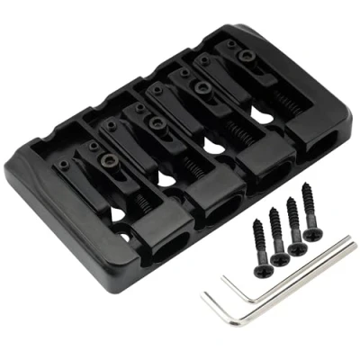 Imagen de Musiclily Pro 19mm Locking Selletas Zinc Duro Puente Bajo 4 Cuerdas, Negro