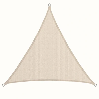 Imagen de AMANKA Toldo UV HDPE 3x3x3 Vela de Protección Solar Triangular Techo para Balcón Jardín Beige