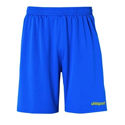 Imagen de Uhlsport Center Basic Shorts Without Slip De Juego, Hombre, Azur/Lima Amarillo, 128