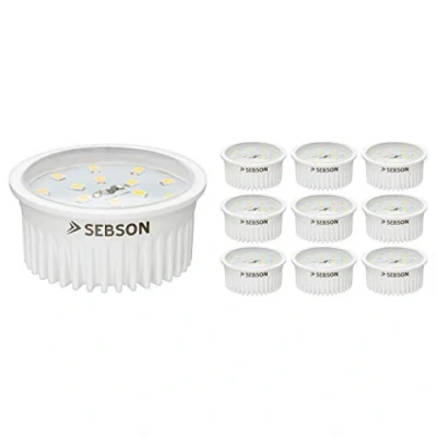 Imagen de SEBSON Módulo LED 5W Ultra Plano ø50x26mm para Foco Empotrable 400 Lúmenes Blanco Cálido 3000K No Regulable 230V Reemplaza la Bombilla GU10 MR16 Juego de 10