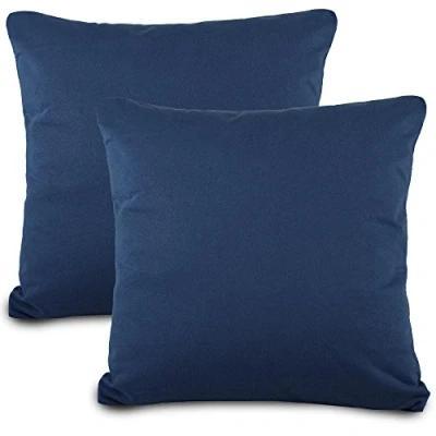 Imagen de aqua textil Classic Line 0011470 Juego de 2 Fundas Almohada (80 x 80 cm, con Cremallera), Color Azul Oscuro