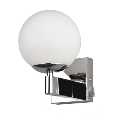 Imagen de Trio Lámpara de Pared Baño Kula 284270106, Metal Cromo, Cristal Blanco, excl. 1x E14