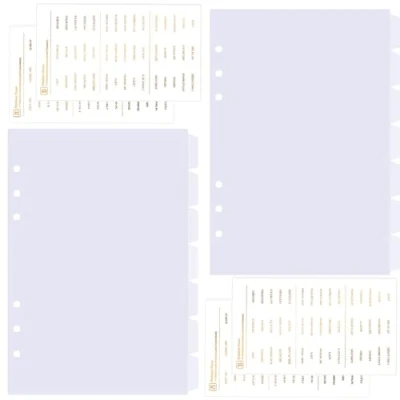Imagen de DY.2ten 14 Hojas A5 Separadores Archivador 6 Anillas,Transparencia fichas de índice plástico,Índice Clasificaciones,Divisores Carpeta Anillo A5(21cm x 14.2cm)
