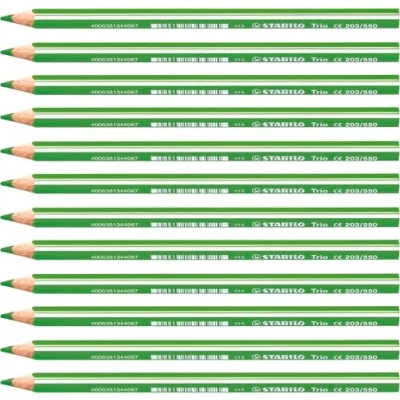 Imagen de Lápiz de Color triangular grueso STABILO Trio thick Caja con 12 unidades verde amarillento