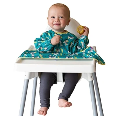 Imagen de Tidy Tot Cover &amp; Catch Babero de destete Impermeable Se fija a su silla alta(trona) Lavable máquina y fácil limpiar Ideal para evitar comidas desordenadas Mangas largas