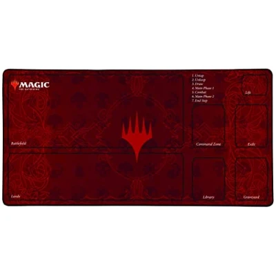 Imagen de Konix Magic The Gathering Alfrombrilla para ratón XL, 70 x 35 cm, escritorio de PC gaming, base antideslizante, motivo mapa juego, rojo