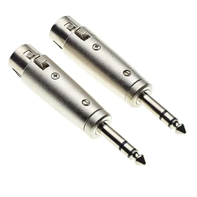 Imagen de Keple Adaptador de enchufe hembra XLR 3 pines a mono 1/4 pulgada 6,35 mm, Paquete 2