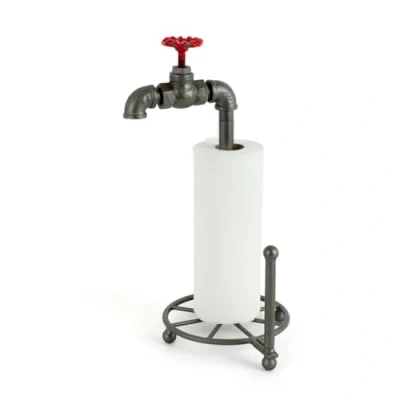 Imagen de Balvi SOP Papel Cocina Pipeline en Forma de Grifo tuberia Estilo Industrial Hierro 39x22, 5x18, 5 cm